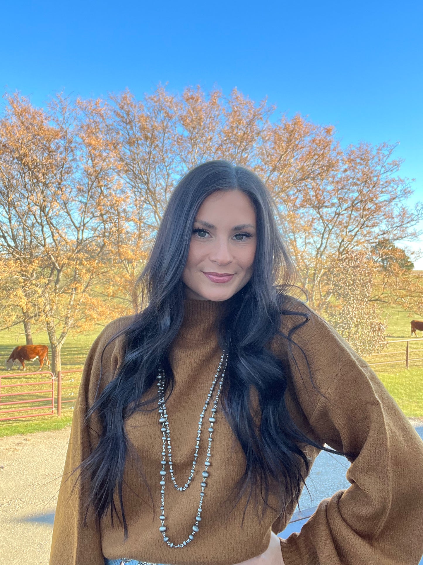 Pale Brown Balloon Sleeve Sweater