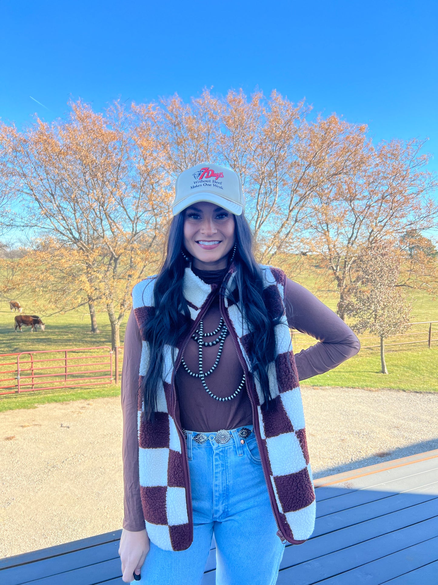 Checkered Sherpa Vest