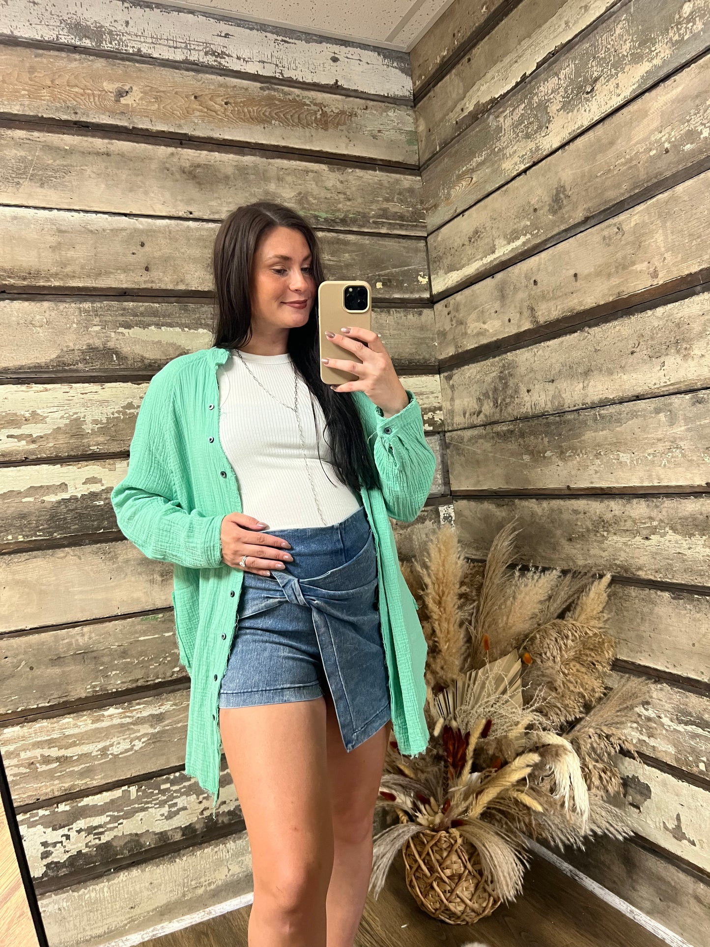 Acid Denim Skort