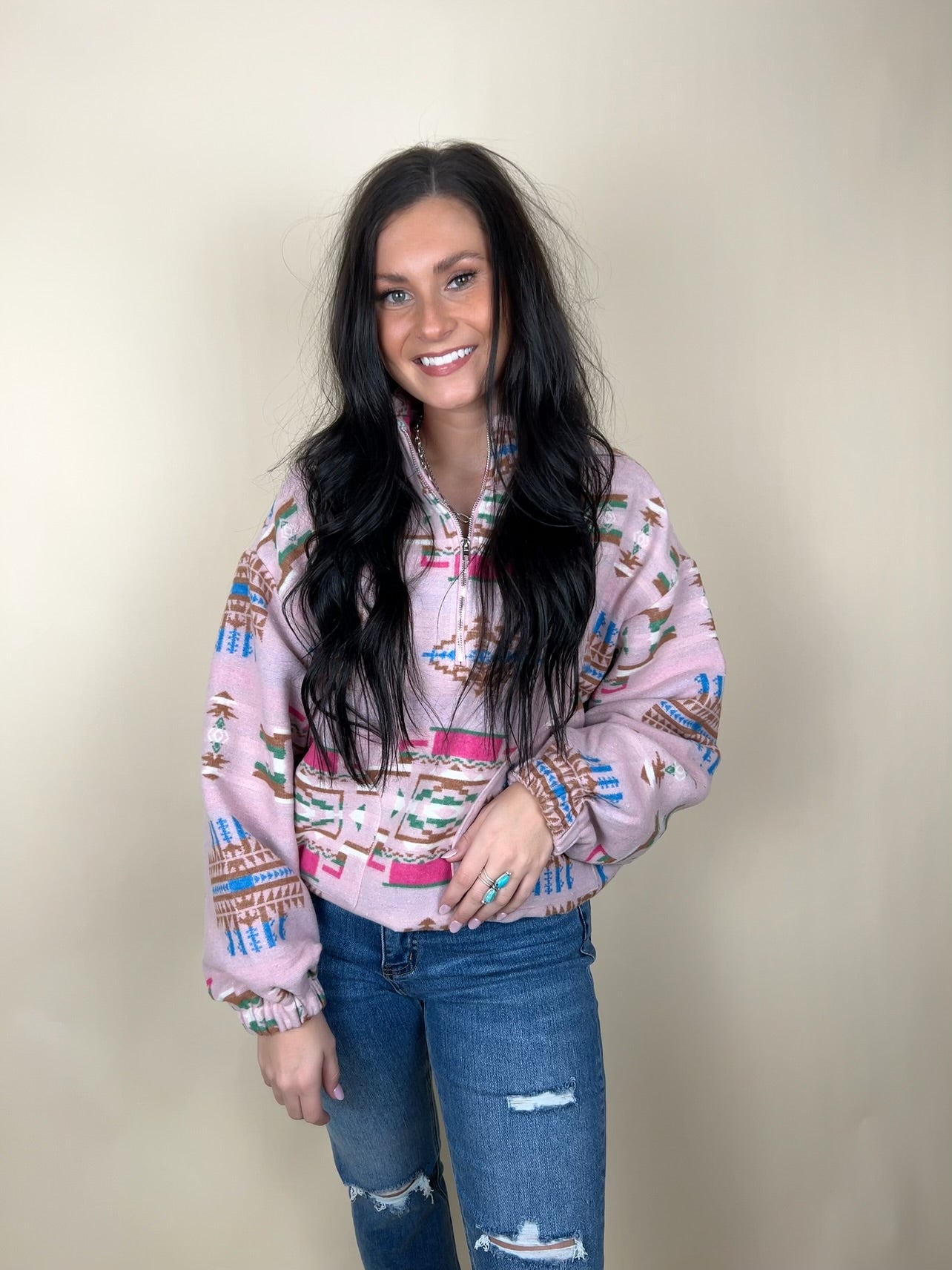 Aztec Soft Brushed Pullover