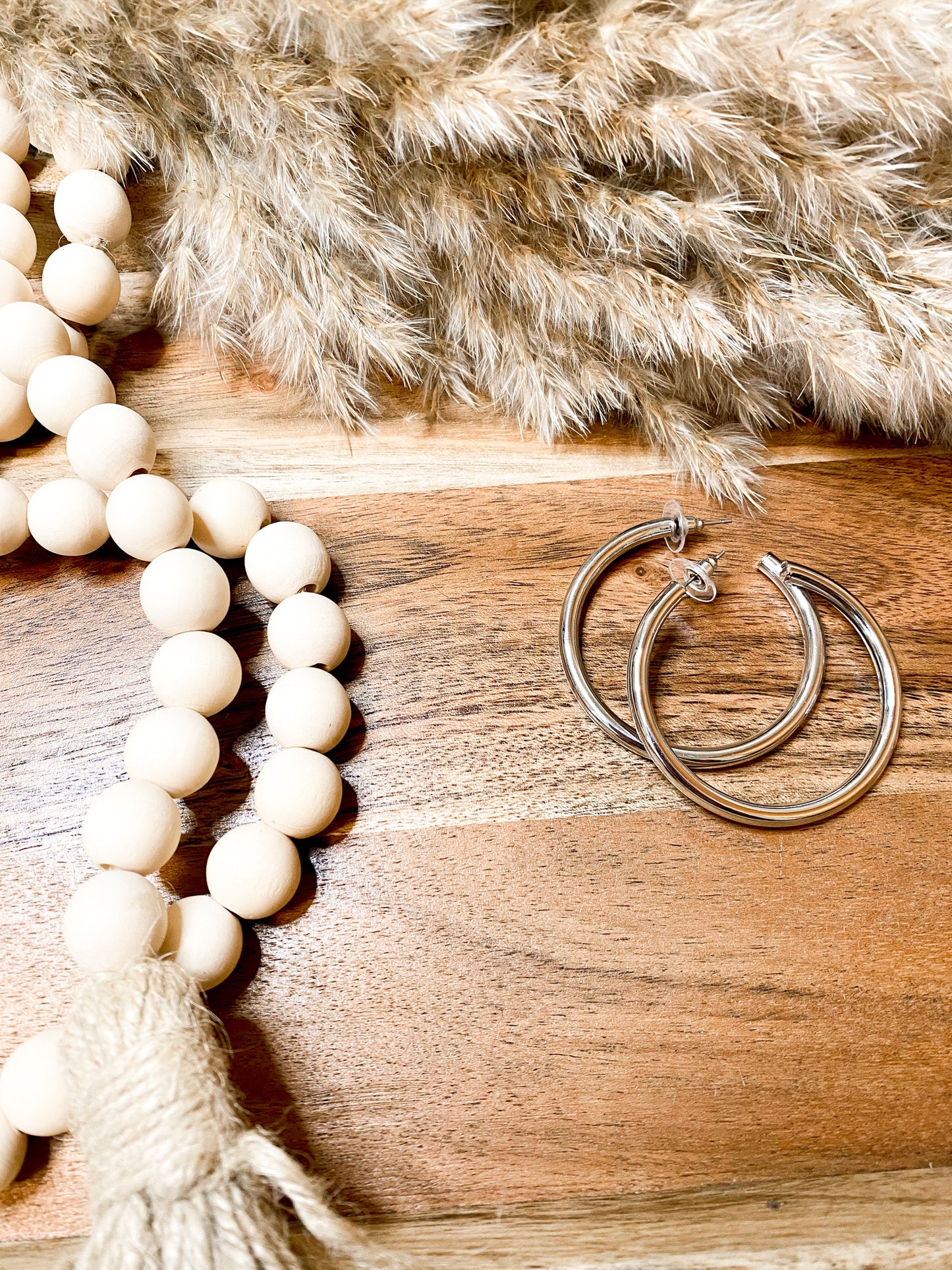 Round Open Hoop Earrings-Gold/Rhodium