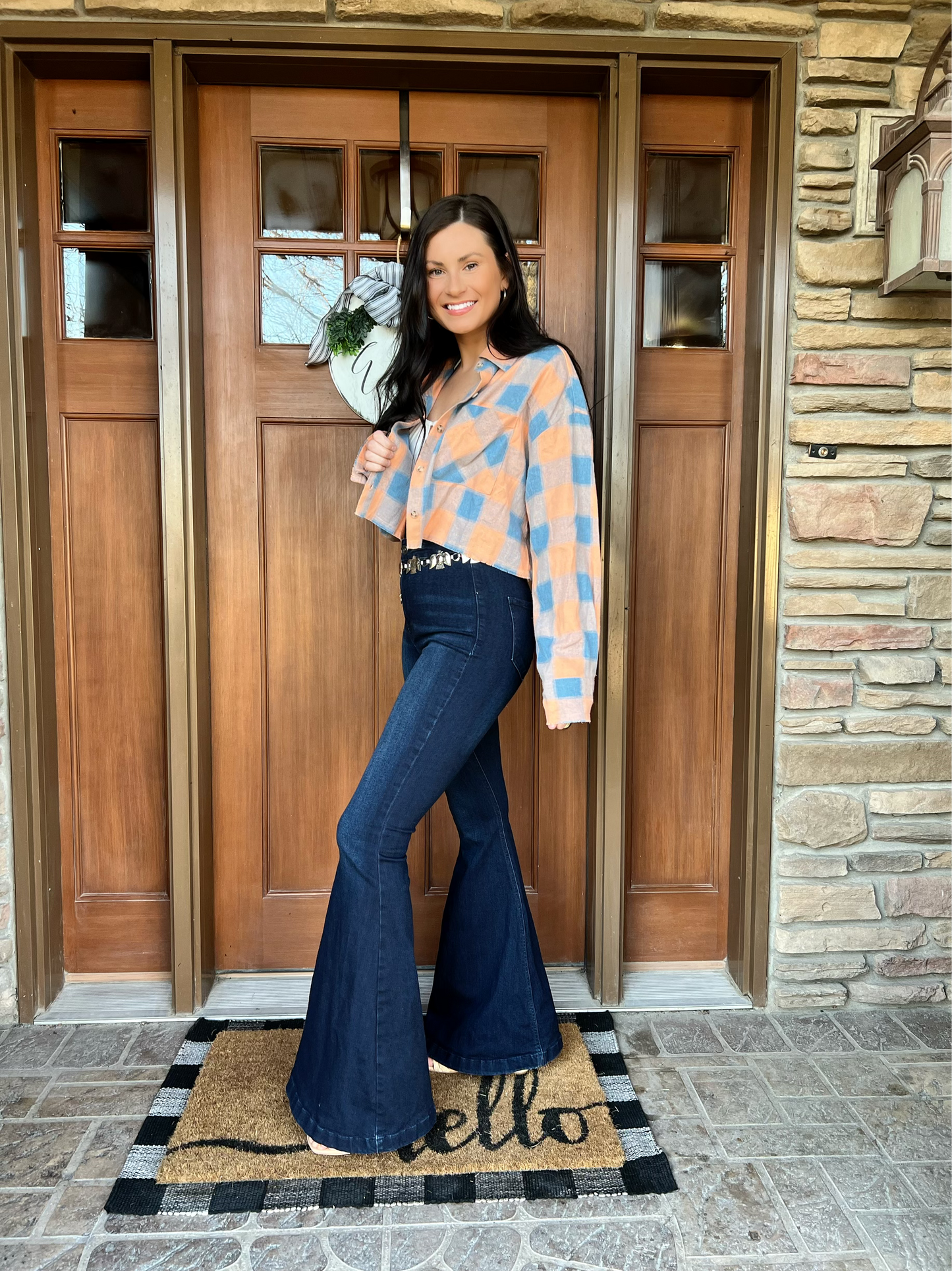 Coral Clover Cropped Shirt