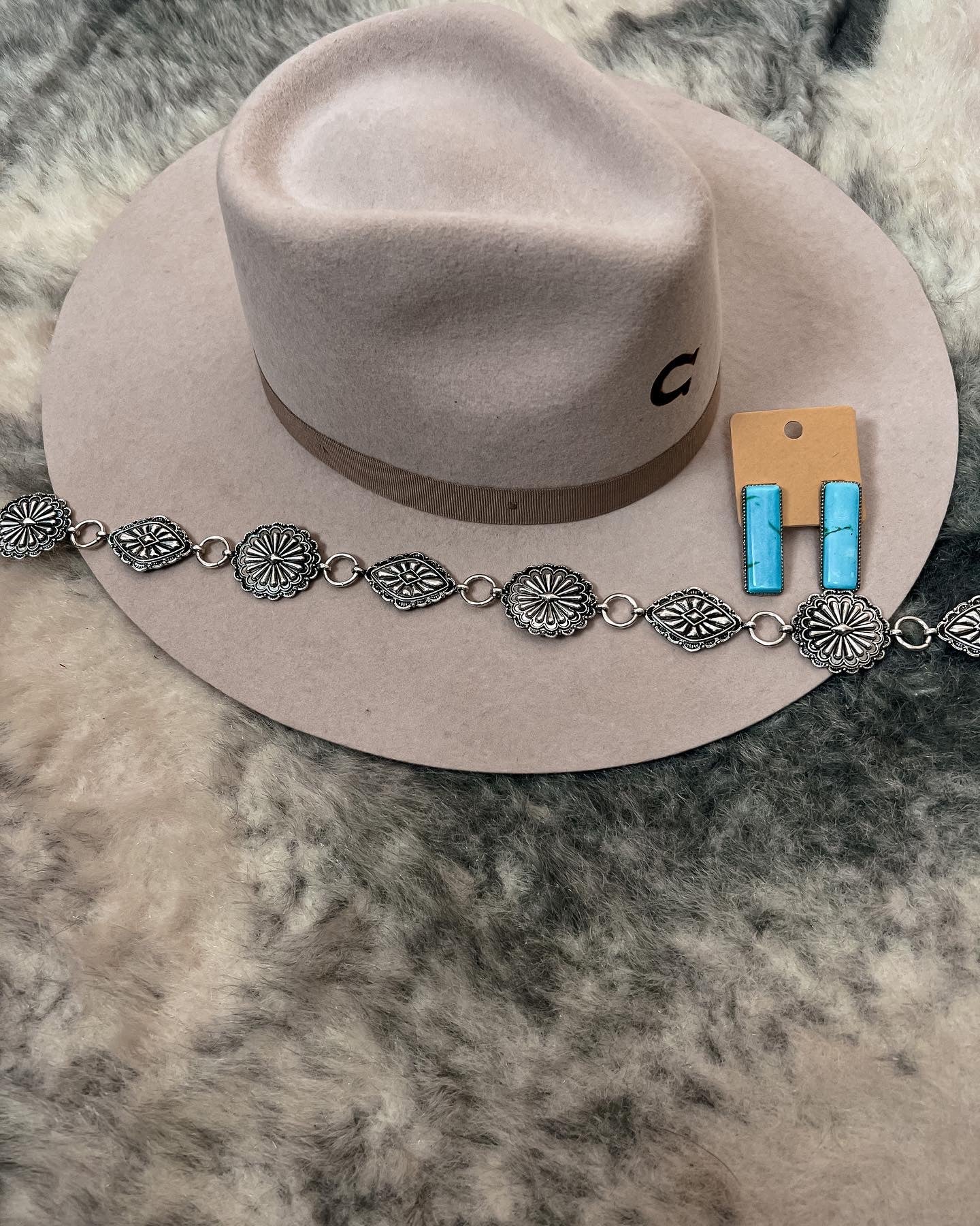 Aztec Texture Western Concho Belt