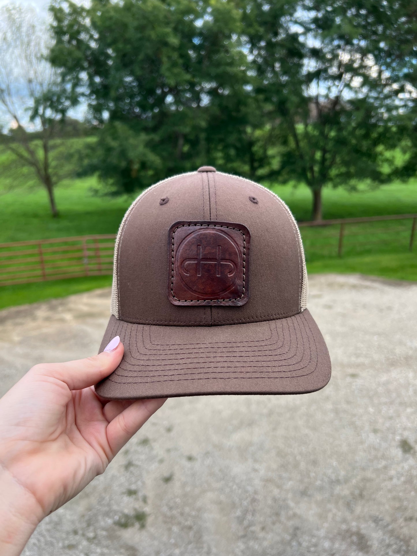Flyin H Brand Leather Patch Hat