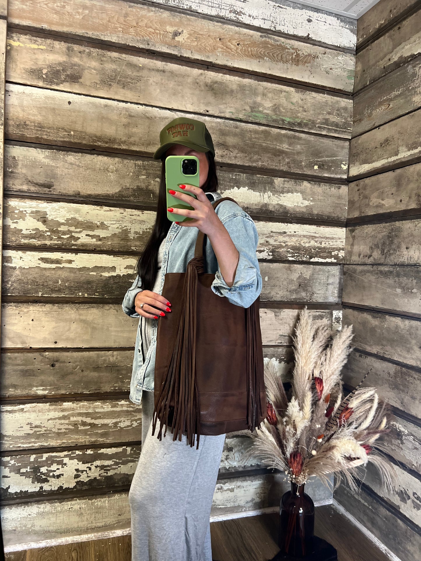 Western Large Fringe Tote Bag