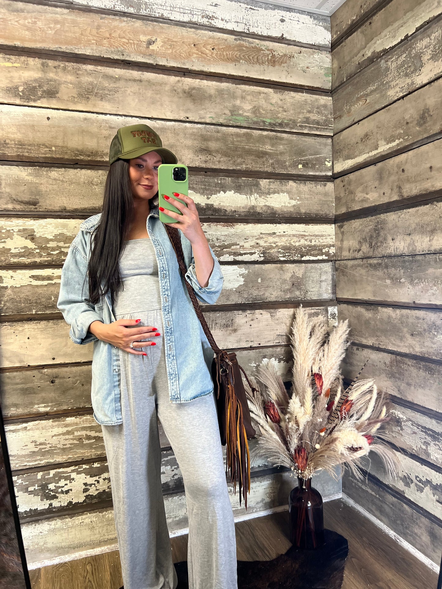 Western Large Fringe Bucket Bag