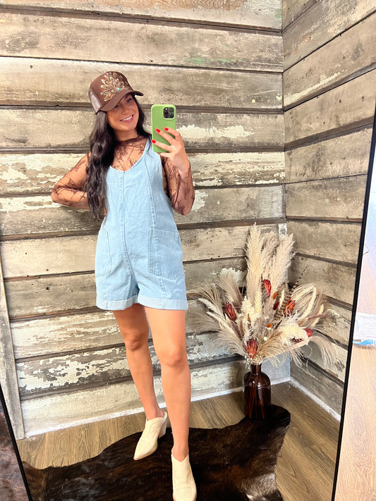 Denim Detail Romper