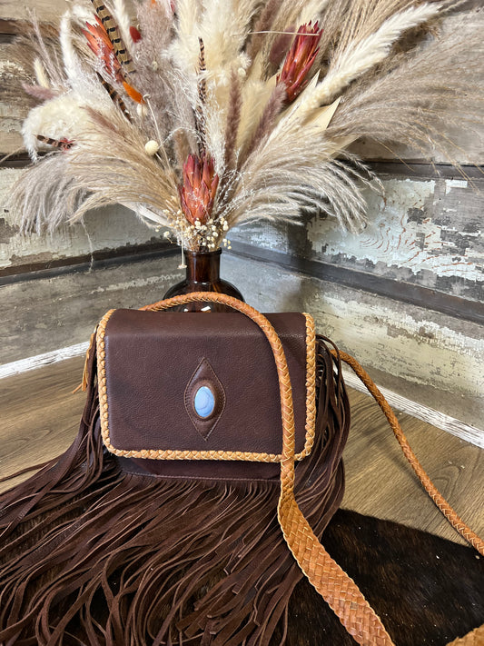 Western Leather Cross Body with Fringe Detail