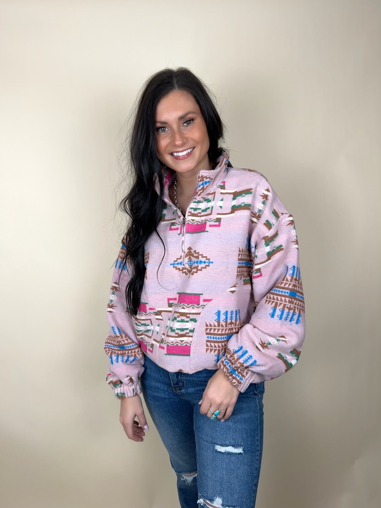 Aztec Soft Brushed Pullover