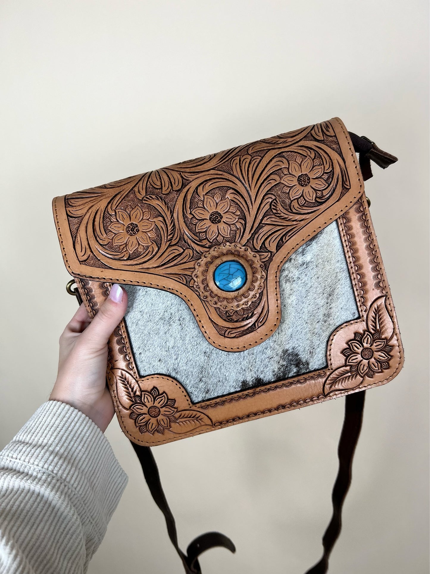 Hair-On Cowhide Shoulder Bag