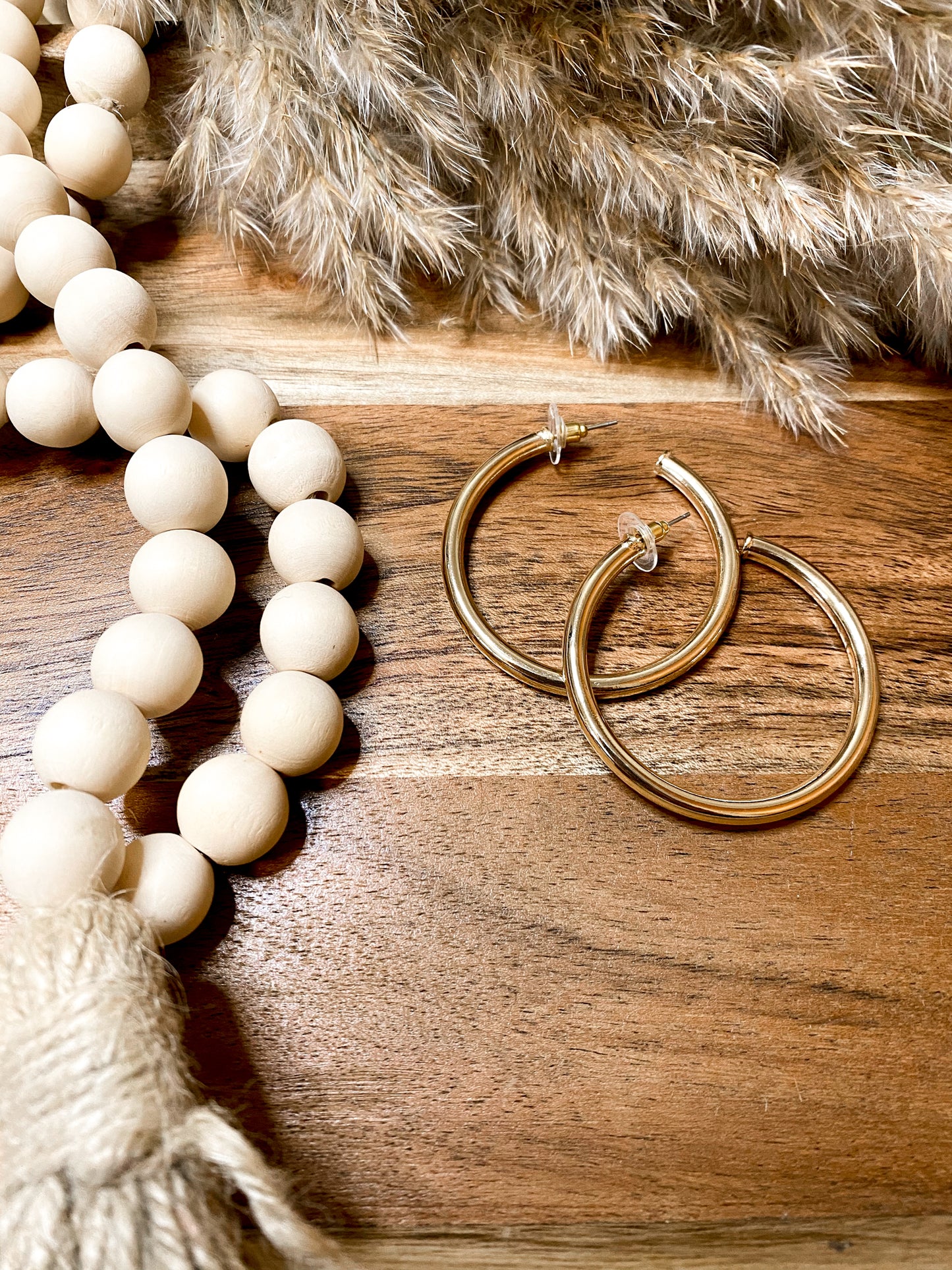 Round Open Hoop Earrings-Gold/Rhodium