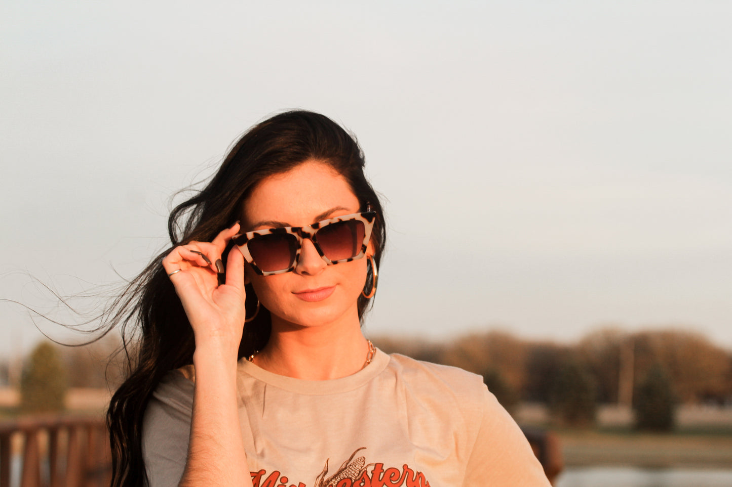 Square Cat Eye Sunglasses-Tortoise/Black/White