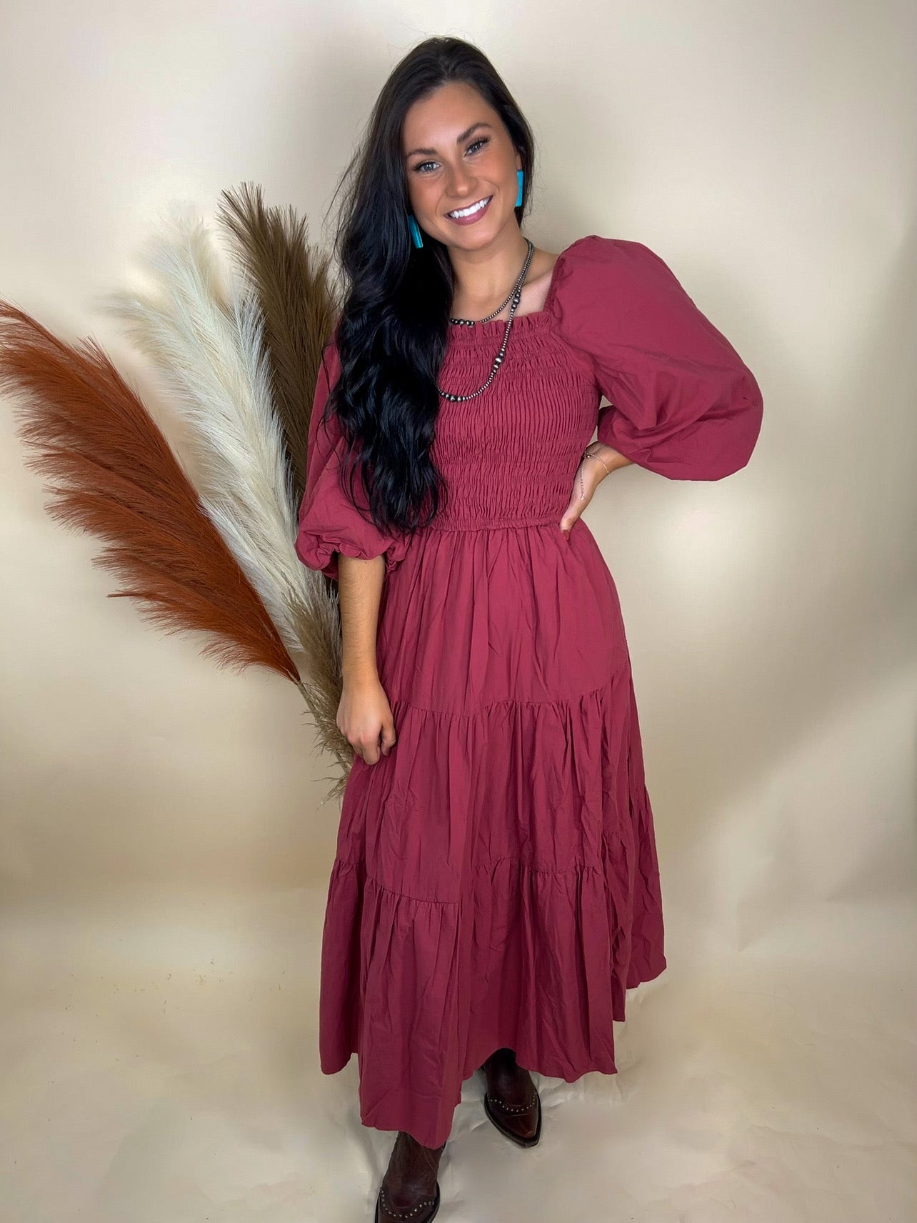 God's Country Tie-Back Tiered Dress