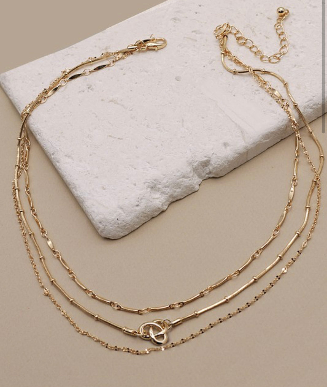 Trio Chain Knot Pendant Necklace