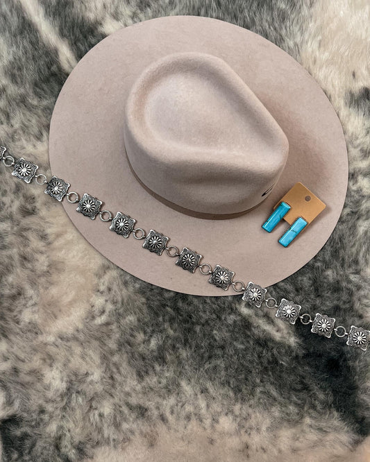 Western Square Concho Flower Belt