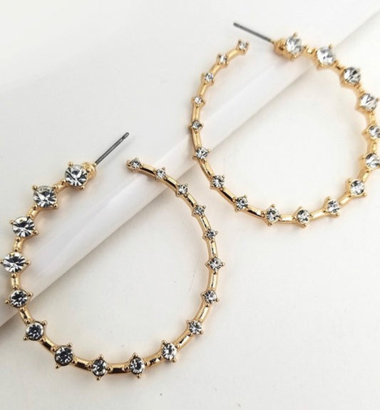 Rhinestone Accented Hoops