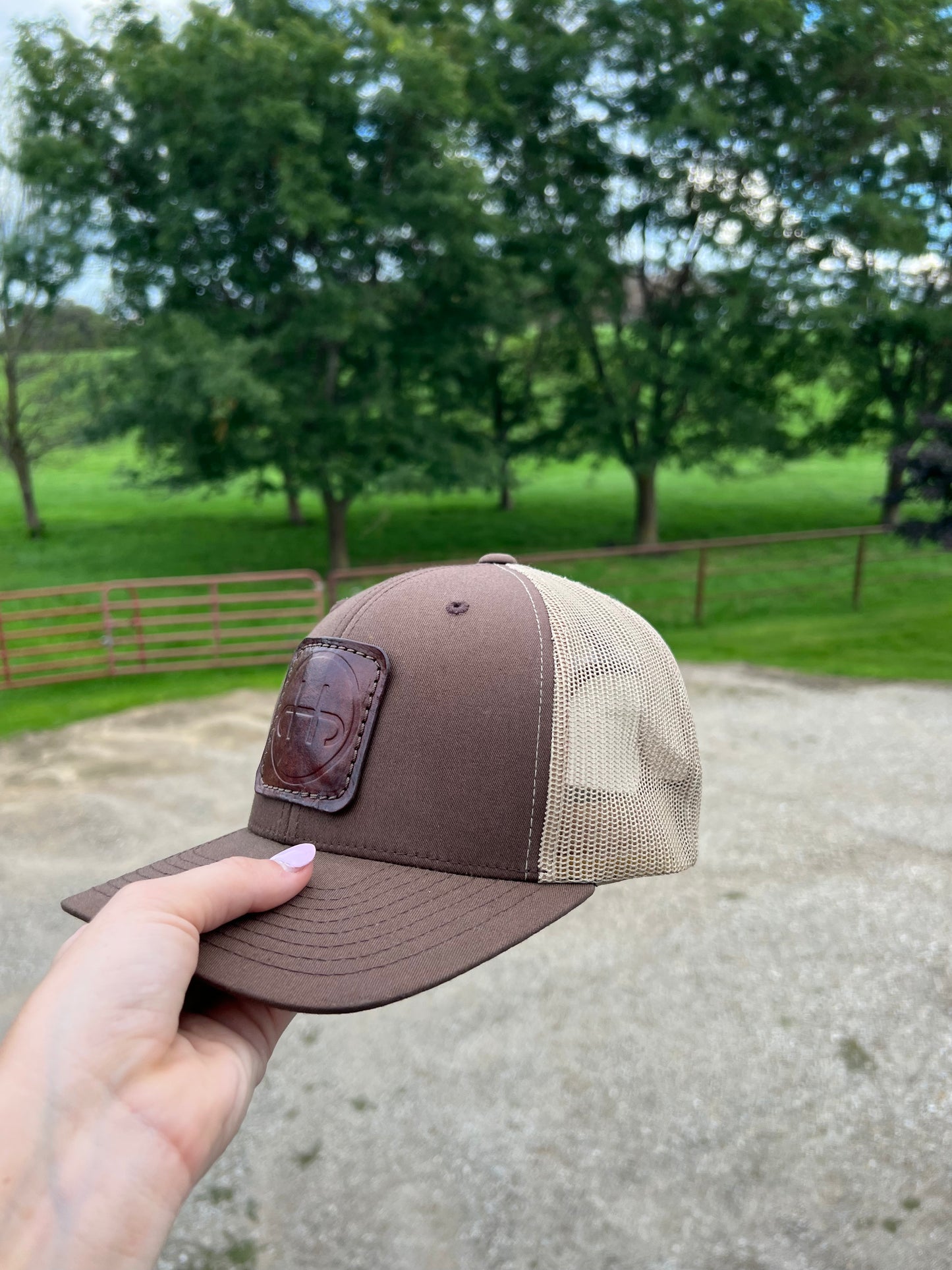 Flyin H Brand Leather Patch Hat